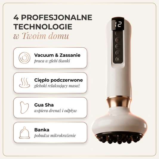 CelluviaMed™ — Masażer do Ciała 4w1 | Vacuum · Ciepło · Gua Sha · Bańka