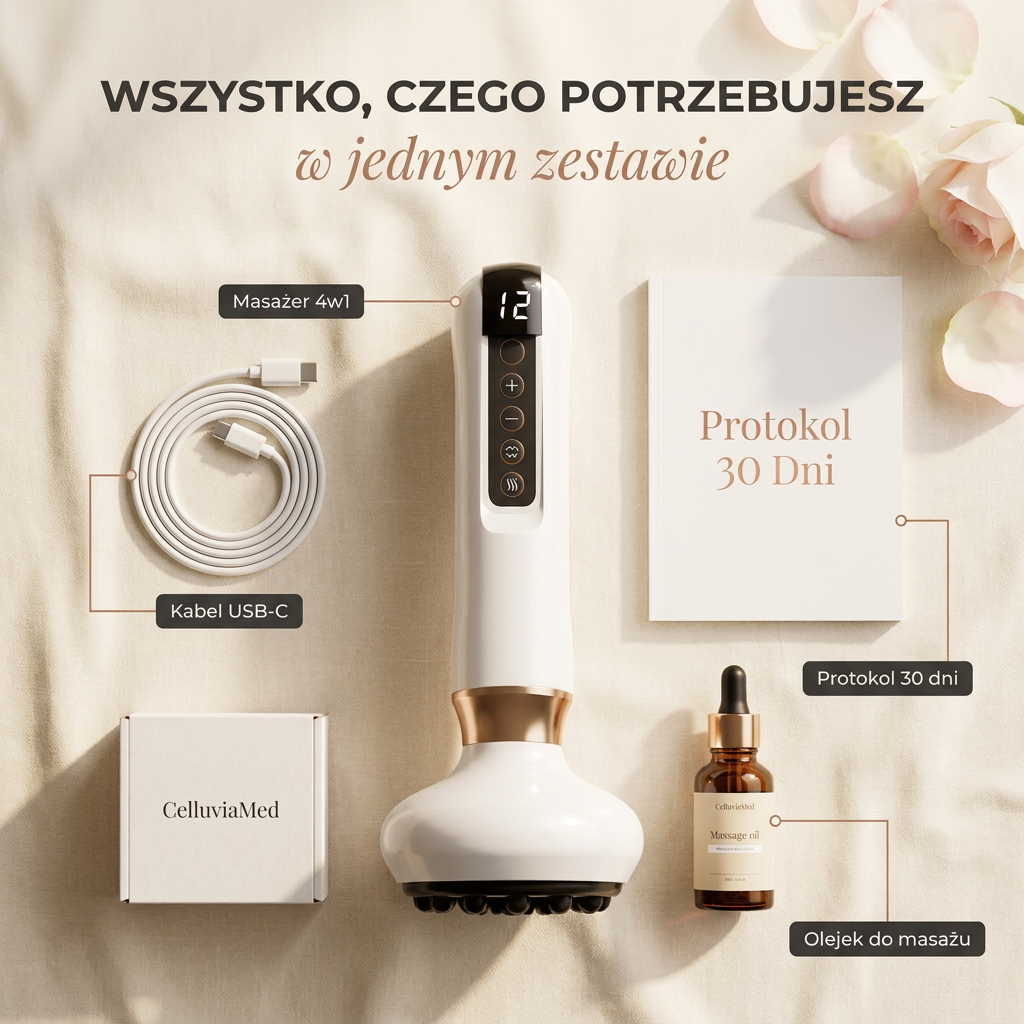 CelluviaMed™ — Masażer do Ciała 4w1 | Vacuum · Ciepło · Gua Sha · Bańka